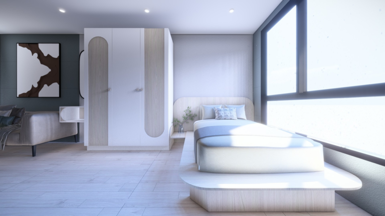 แบบ 3D ห้องนอน Plum Condo Donmuang-Airport