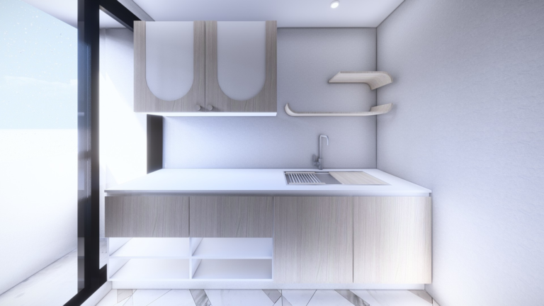 แบบ 3D โซนครัว Plum Condo Donmuang-Airport