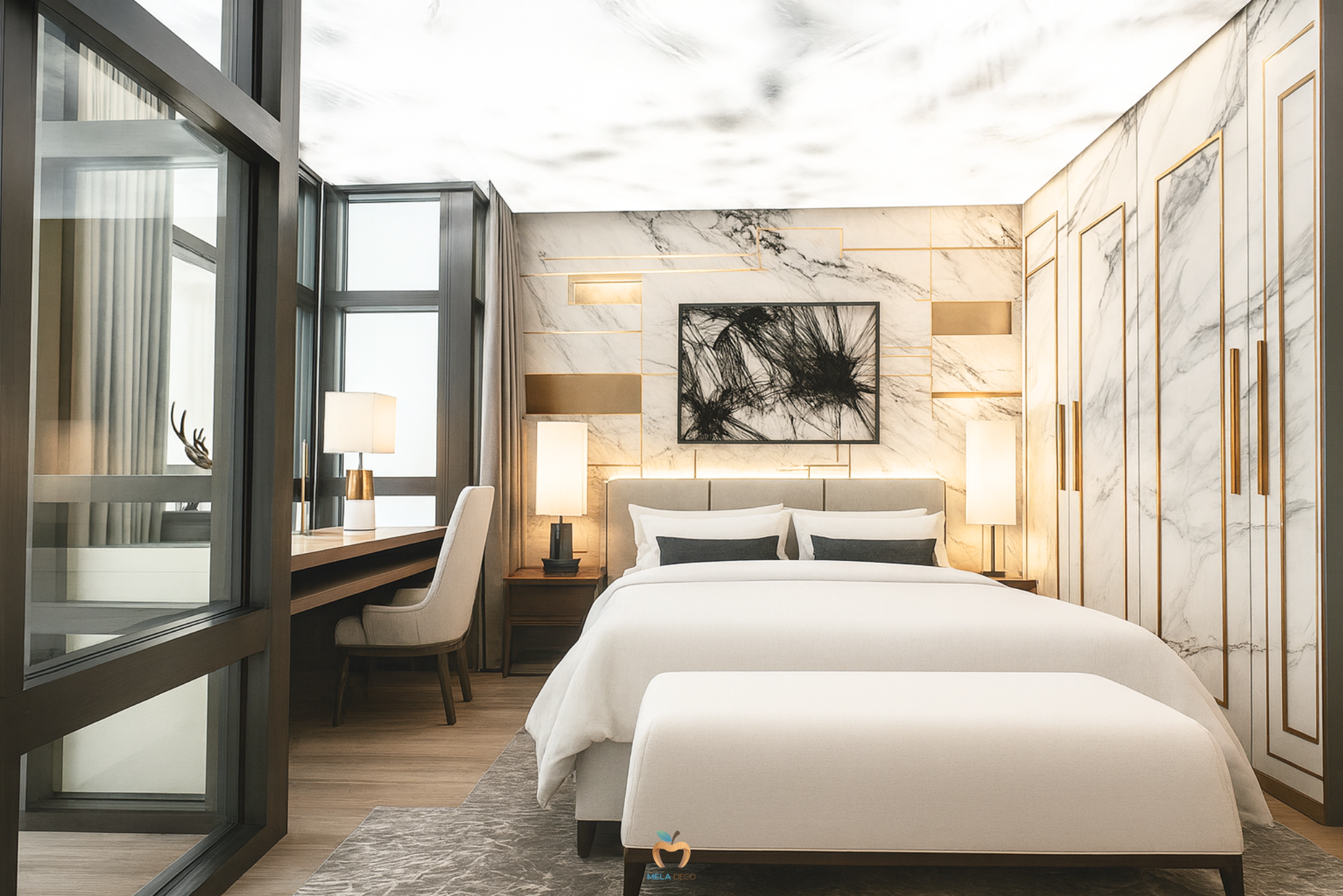 รีวิวการออกแบบ ตกแต่งภายในบิวท์อิน โครงการ The Rivera ห้องนอน