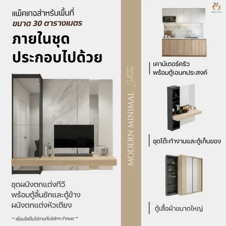 เฟอร์นิเจอร์ในแพ็กเกจบิวท์อินจาก Mela Deco