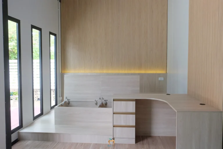 รีวิวบิวท์อินบ้านน็อคดาวน์ มุมโต๊ะทำงาน